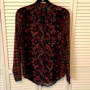 Chiffon Floral Button-Up